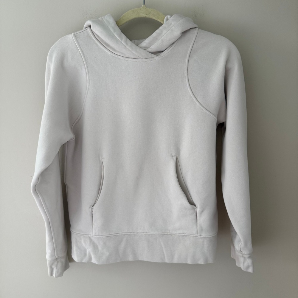 Lululemon Scuba Pullover Hoodie Cream Beige Neutral Logo Sweatshirt Womens